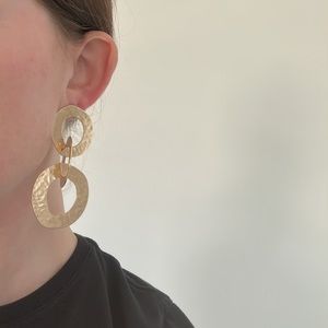 Hammered gold statement earrings
